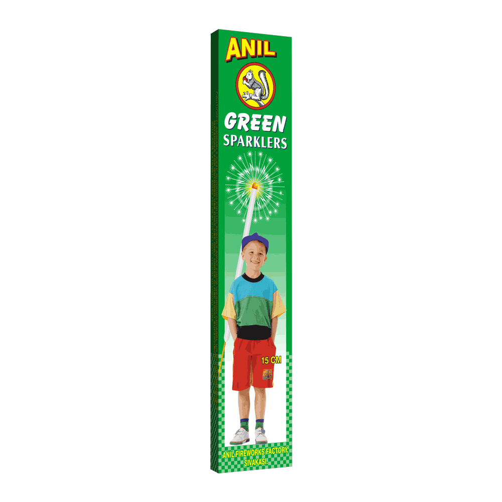 15CM GREEN SPARKLERS
